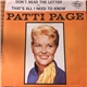 Patti Page - Don't Read The Letter / That's All I Need To Know